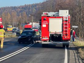 Wymuszenie pierwszeństwa na skrzyżowaniu  Suchej Beskidzkiej. 