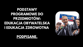 Edukacja obywatelska i edukacja zdrowotna podpisane przez Minister Edukacji.