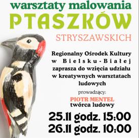 Warsztaty malowania ptaszków stryszawskich w Bielsku-Białej.