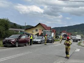 Kolizja samochodów osobowych w Stryszawie. 