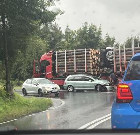 Kolizja drogowa w Jordanowie (Aktualizacja).