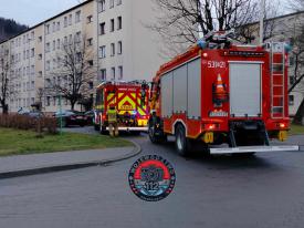 Interwencja straży pożarnej i pogotowia w Makowie Podhalańskim.