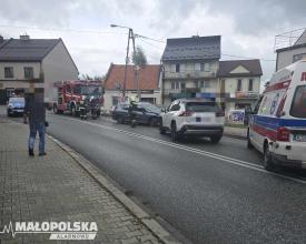 Zderzenie pojazdów osobowych w Jordanowie. Aktualizacja.