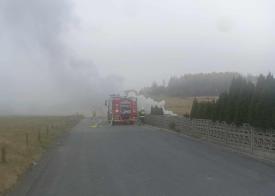 Pożar kontenera na cmentarzu. 